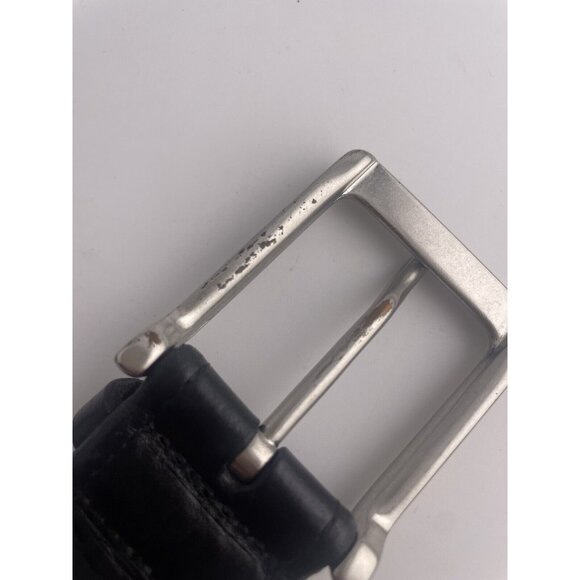FOSSIL Men's Genuine Leather Black Belt w/Silver Metal Buckle Size 100/40 - Picture 13 of 15